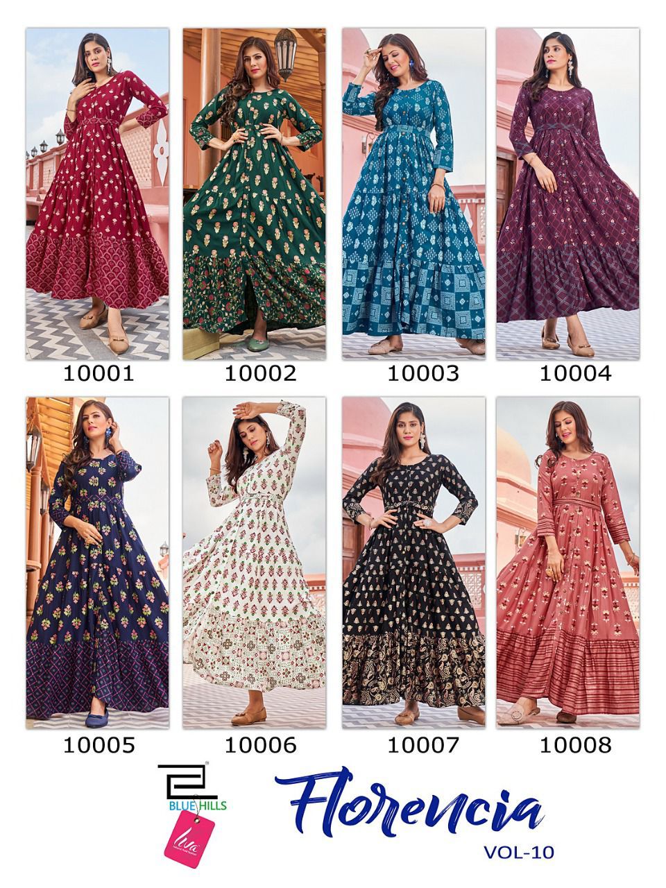Blue Hills Florencia 10 Wholesale Kurti Fancy Wear Anarkali Collection